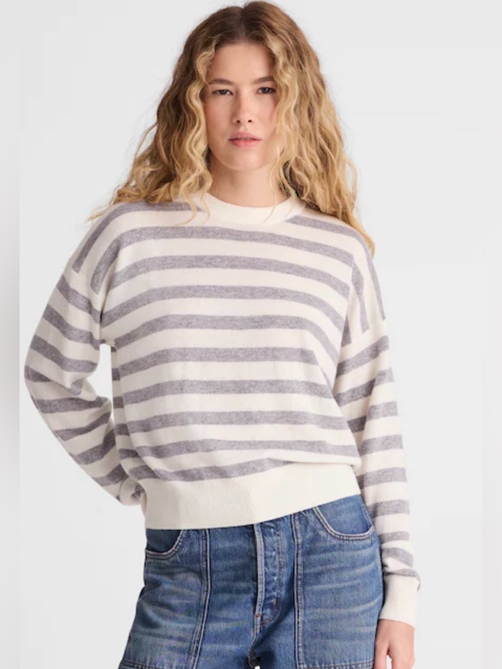 Madewell Cashmere Striped Crewneck Sweater S NWT